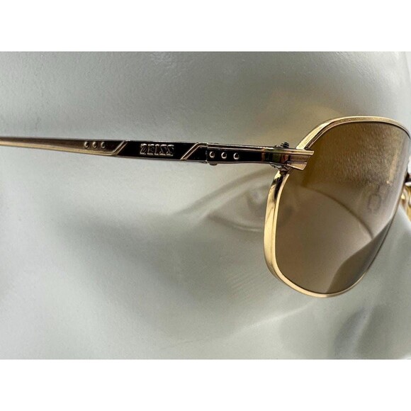 NEW Vintage Sunglasses | Non RX | Narrow Style | Brown & Gold | Zeiss | #870 - Picture 3 of 10